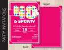 Editable 40 & Sporty Party Invitation