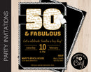 Editable 50 & Fabulous Party Invitation