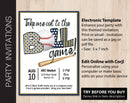 Editable Blue & Gold Baseball Tailgate Party Invitation