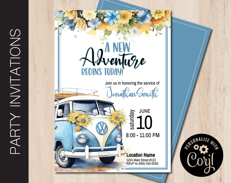 Editable Adventure Awaits Party Invitation