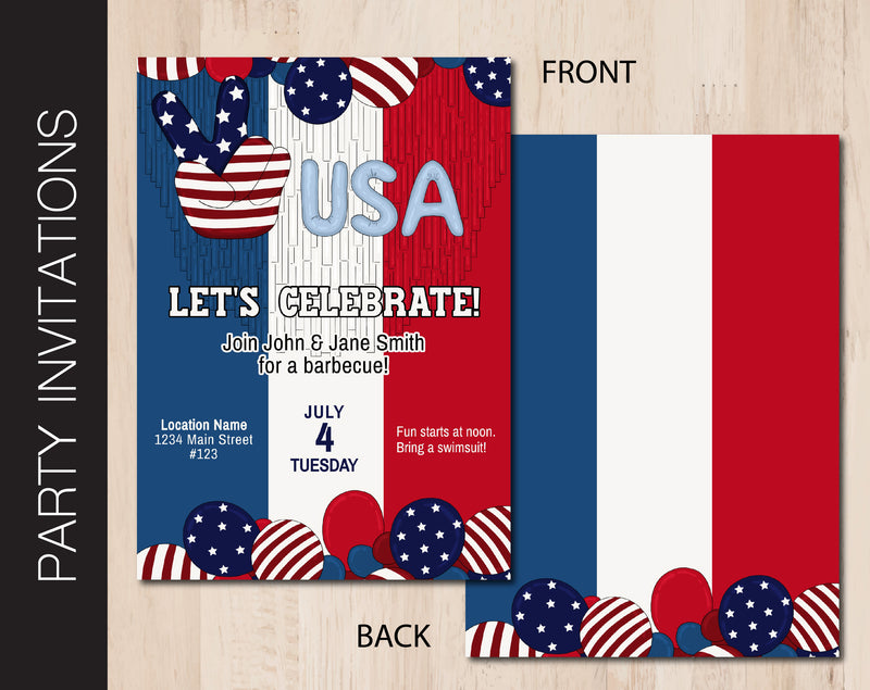 Editable Patriotic Party Invitation