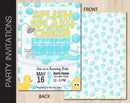 Editable Bath Time Baby Shower Party Invitation