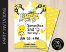 Editable Buzz On Over Birthday Party Invitation