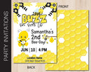 Editable Buzz On Over Birthday Party Invitation