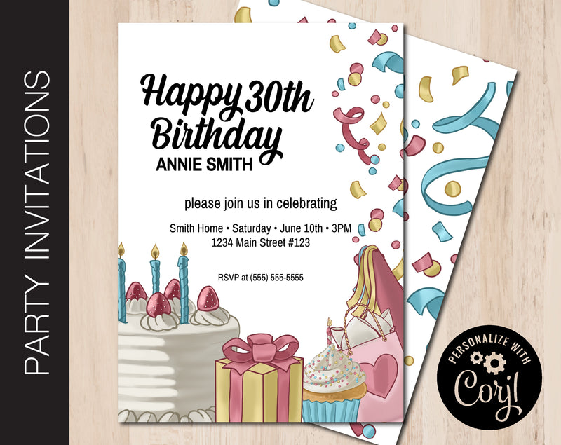 Editable Birthday Party Invitation