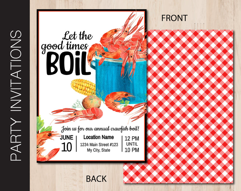 Editable Crawfish Boil Party Invitation