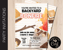 Editable Backyard Bonfire Party Invitation