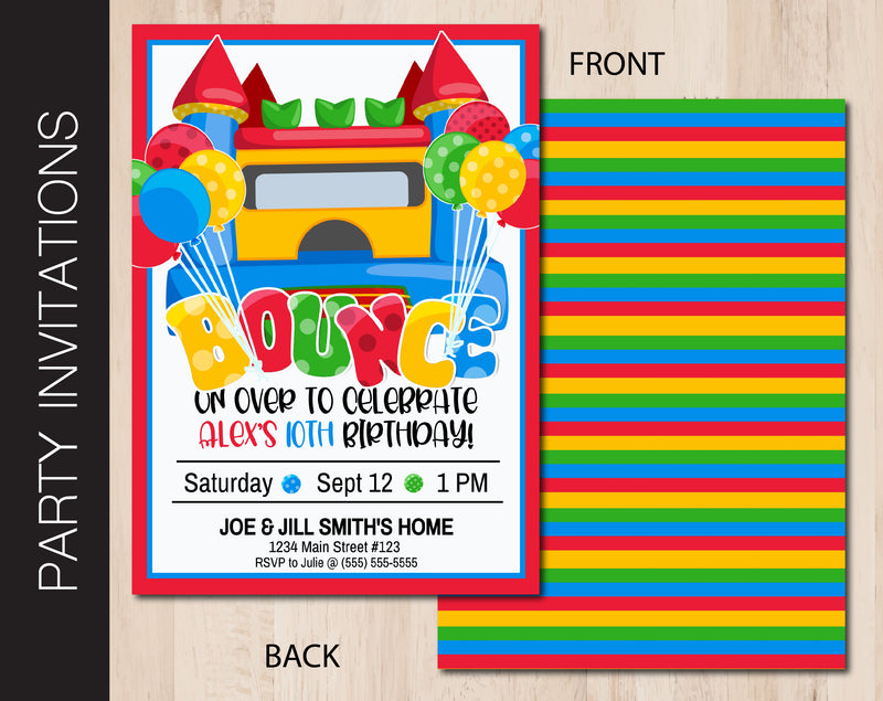 Editable Bounce House Birthday Party Invitation