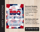 Editable Patriotic Barbecue Invitation