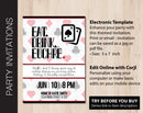 Editable Euchre Night Party Invitation