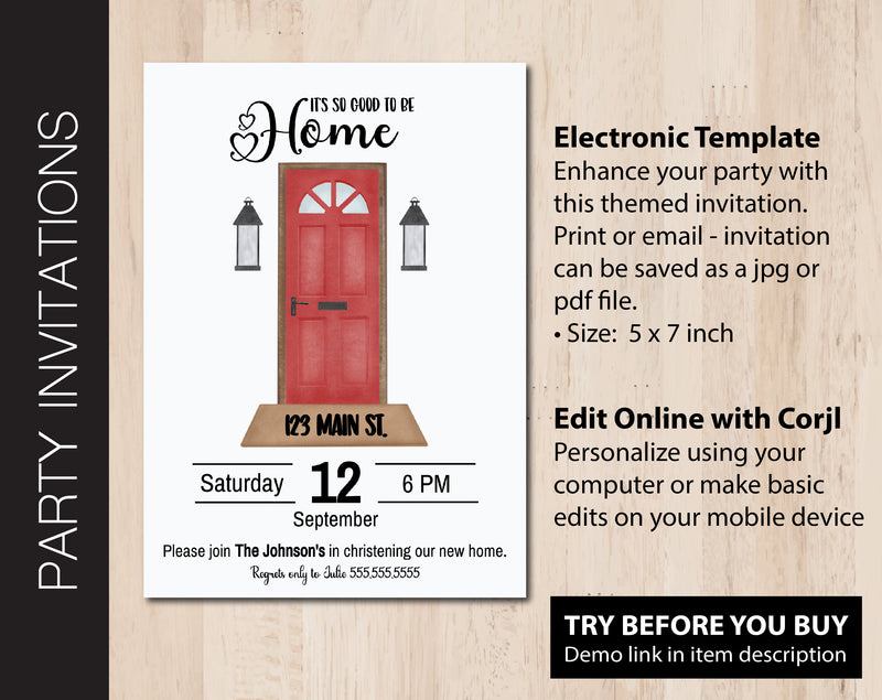 Editable House Warming Party Invitation