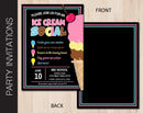 Editable Ice Cream Social Party Invitation