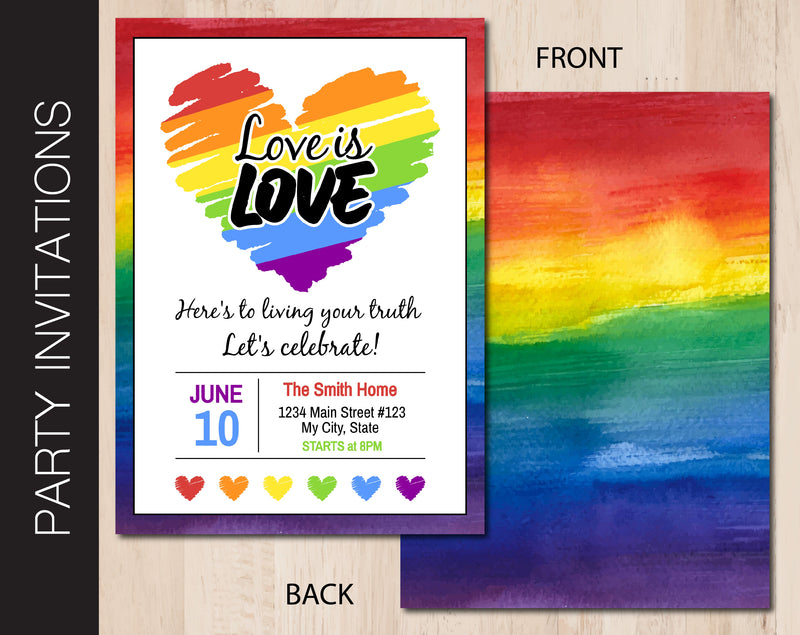 Editable Love Is Love Party Invitation