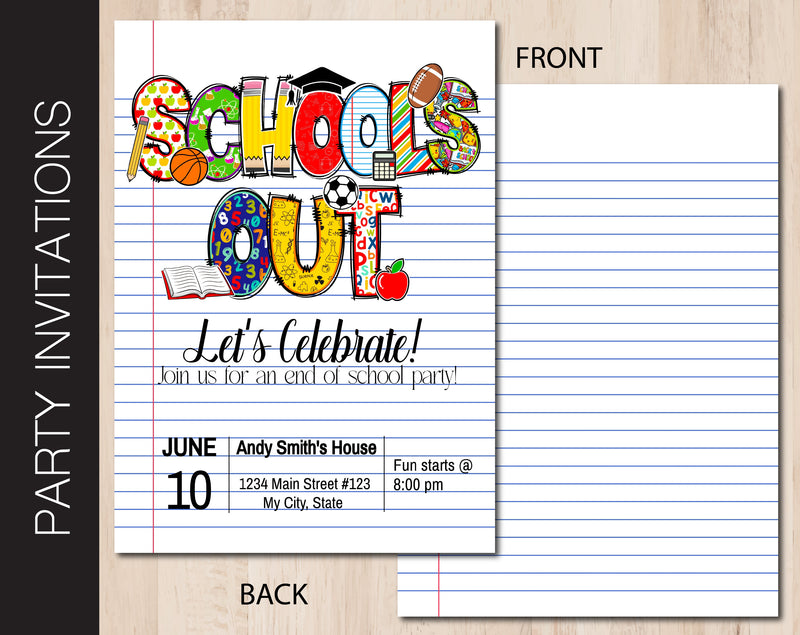 Schools Out Party Invitation