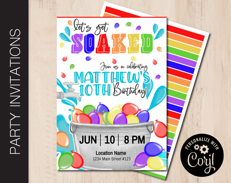 Soaked Birthday Party Invitation