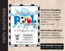 Editable Soccer Pool Party Invitation