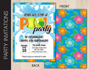 Editable Softball Pool Party Invitation