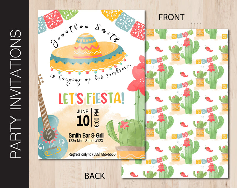 Editable Retirement Fiesta Invitation