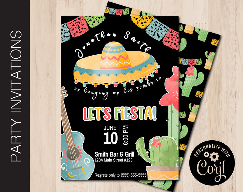 Editable Retirement Fiesta Invitation