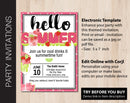 Editable Hello Summer Party Invitation