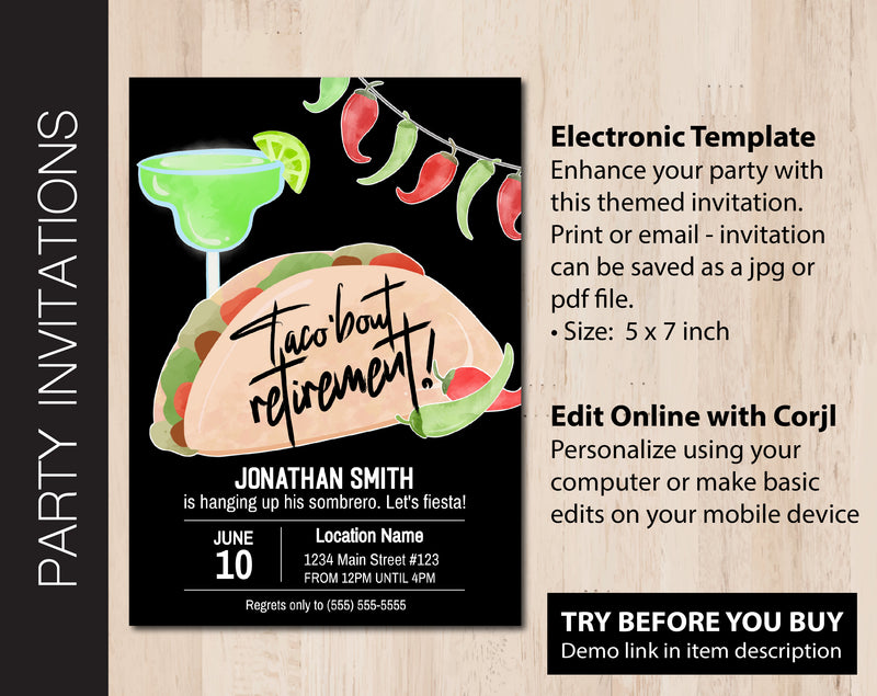 Editable Retirement Party Invitation