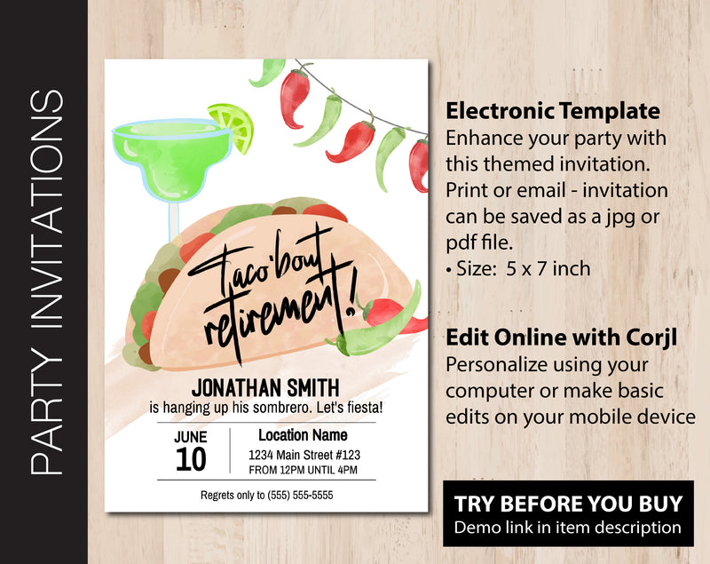 Editable Retirement Party Invitation