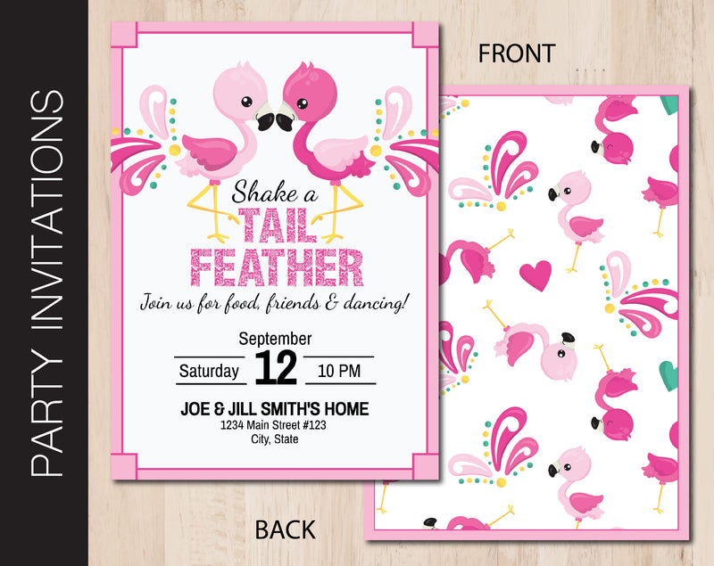 Editable Flamingo Party Invitation